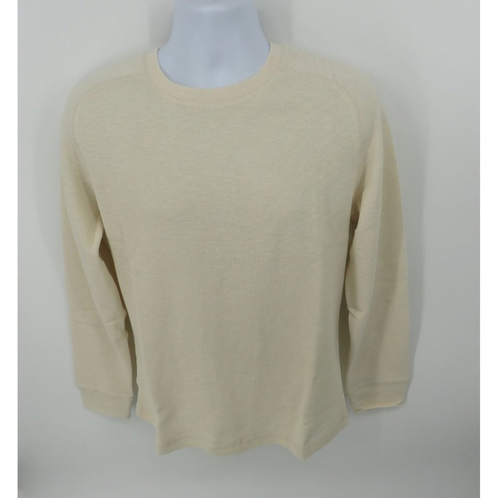 Eddie Bauer Men's Cream Double Knit Crew Shirt Large NWT